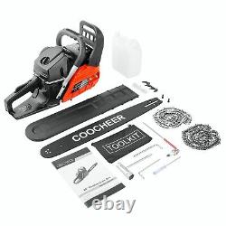 2-Cycle 3.5HP Gas Powered Chainsaw withCarry Bag & Tool Kit for Wood Cutting NEW