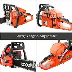 62cc Gas Chainsaws Gasoline Powered Chain Saw Engine Cutting 2-Cycle 3.5HP pro