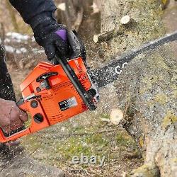 62cc Gas Chainsaws Gasoline Powered Chain Saw Engine Cutting 2-Cycle 3.5HP pro