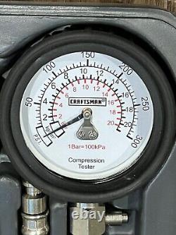 Craftsman Automotive Engine Compression Test Kit Spark Port Gauge Case 47089