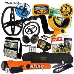 Garrett ACE 400 Metal Detector with DD Waterproof Coil and Premium Accessories