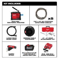 Milwaukee 2818A-21 M18 FUEL 18V 7/8 Sectional Machine Cable Kit